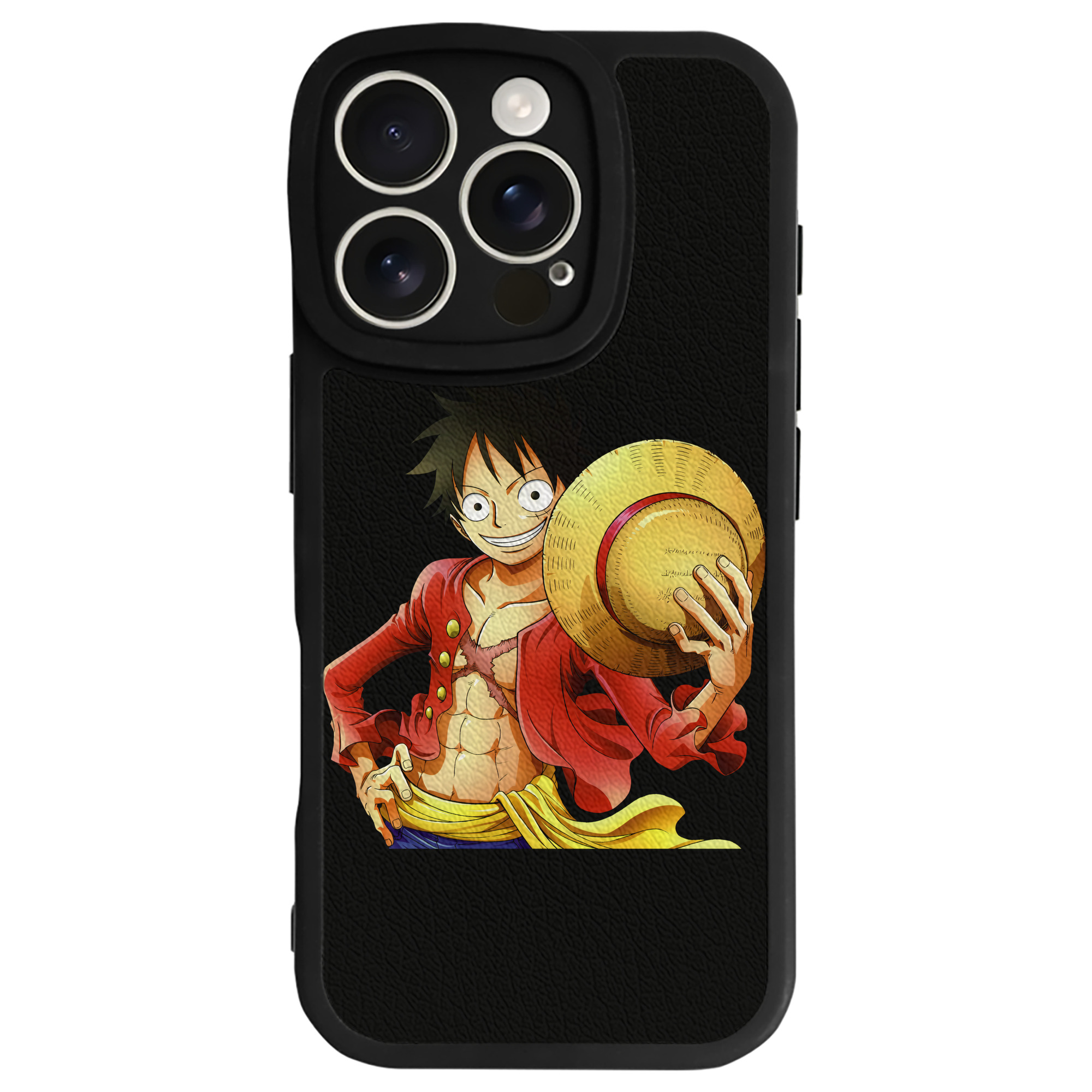 （画像用） ワンピース モンキー・D・ルフィ ONE PIECE Monkey D. Luffy 【iPhone 16シリーズ対応】シリコンスマホケース（レザー調） 材質：シリコン
